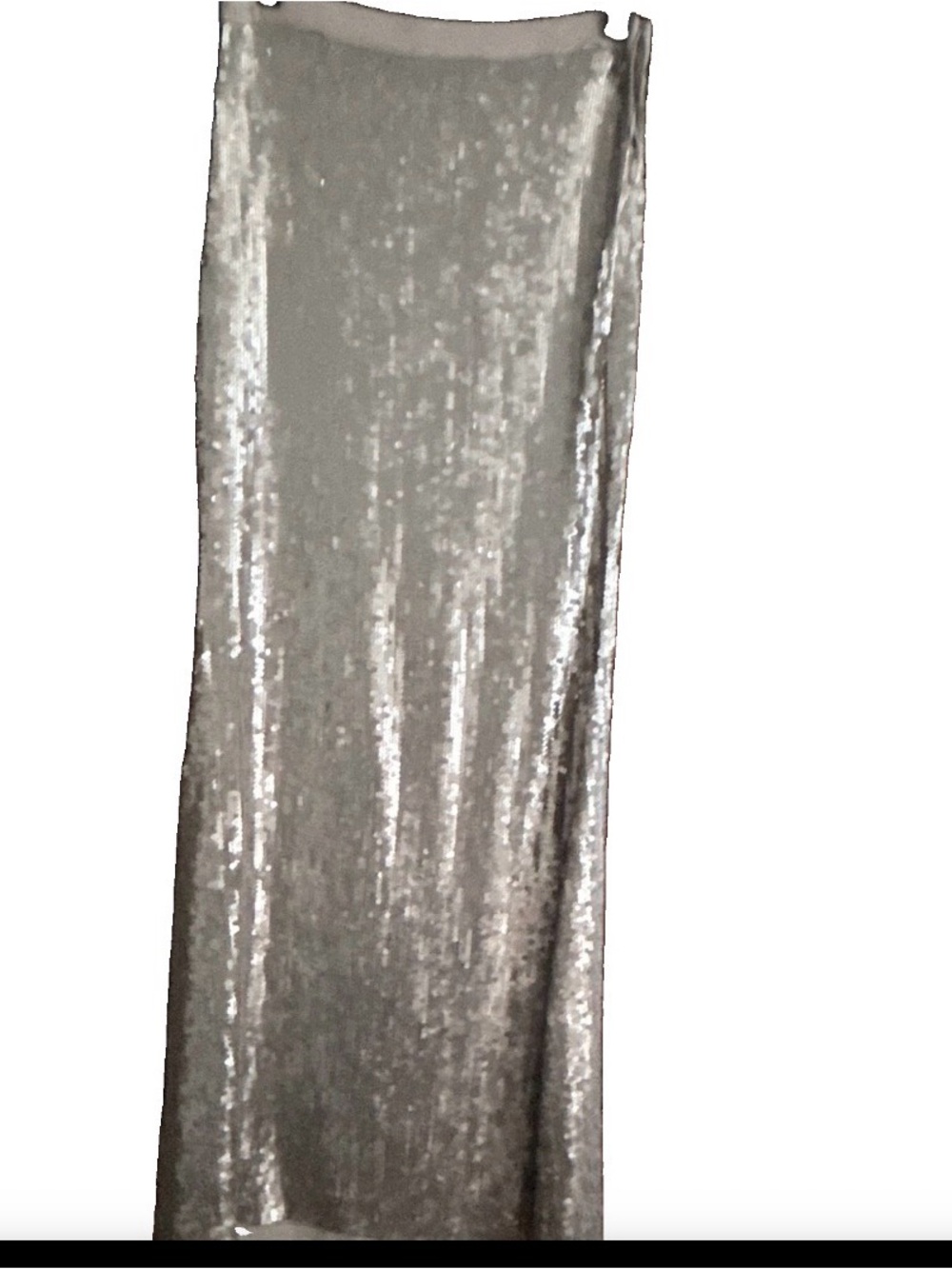 Chan Luu Silver Sequin Maxi Skirt